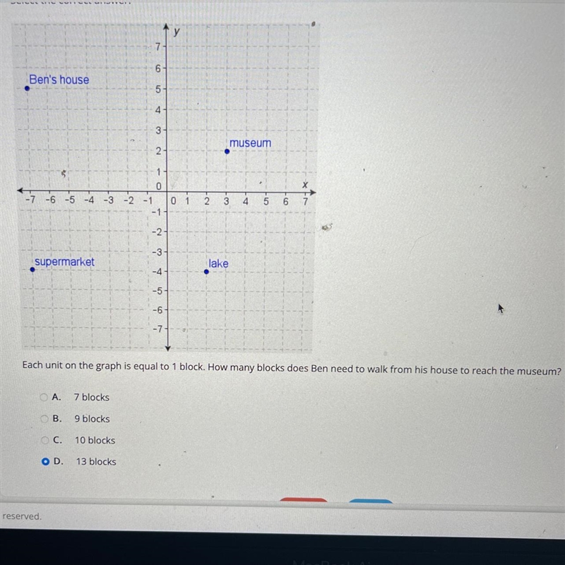 HELP WILL GIVE 20 points! Each unit on the graph is equal to one block how many blocks-example-1