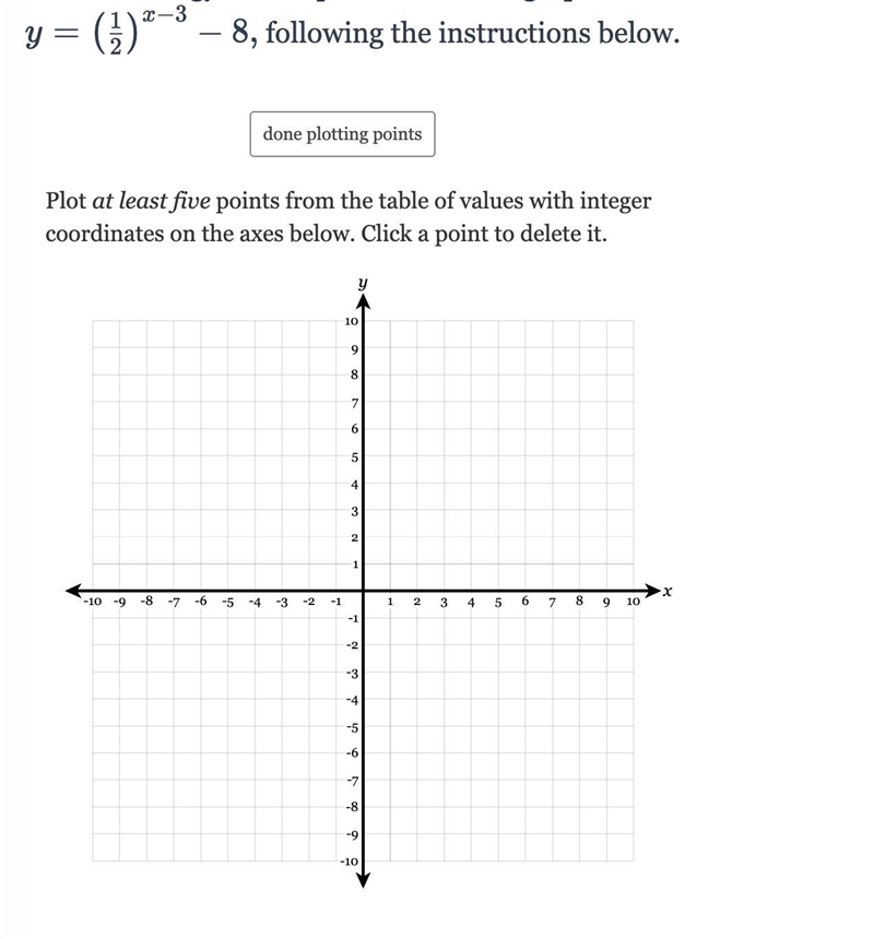 What are the coordinates points that I can plot into the graph?-example-1