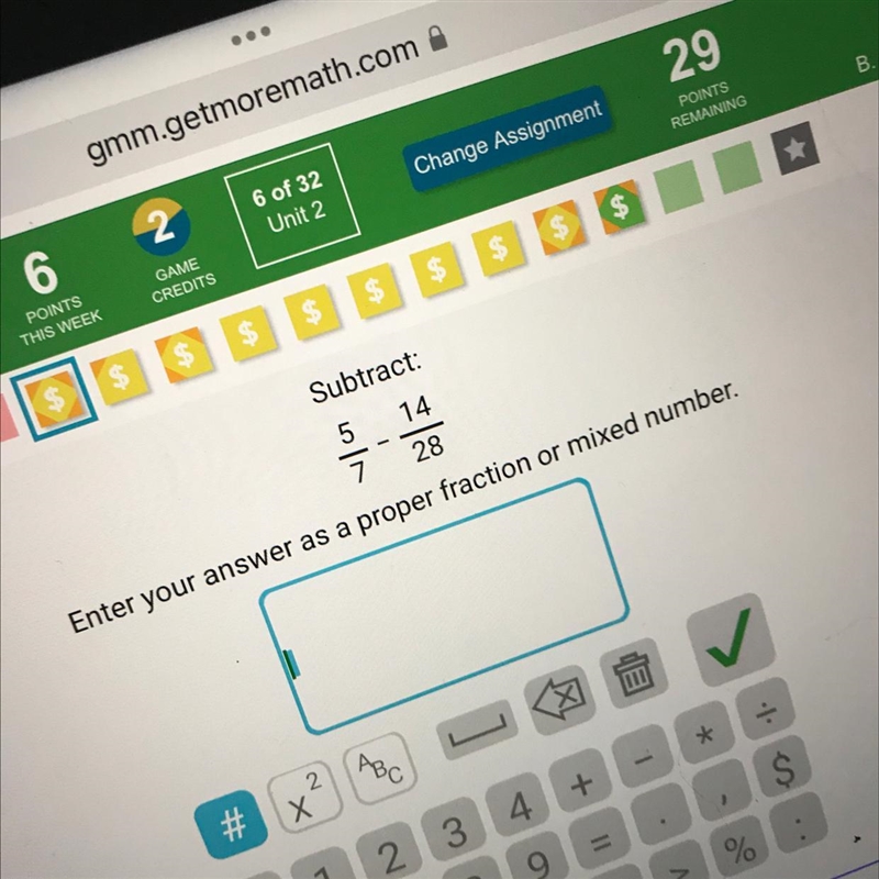 Enter your answer as a proper fraction, or mixed number.-example-1