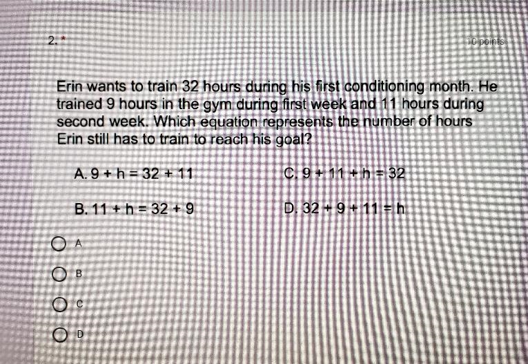 Erin wants to train 32 hours during his first conditioning month. He trained 9 hours-example-1