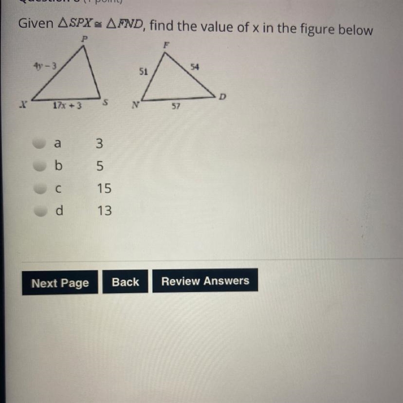 Given SPX FND, find the value of x in the figure below-example-1