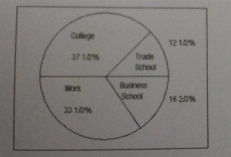 The pie chart below illustrates the future plans of 200members of St.Thomas graduating-example-1