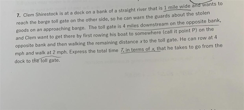 Toni is at a dock on a bank of a straight river that is 1 mile wide and wants toreach-example-1