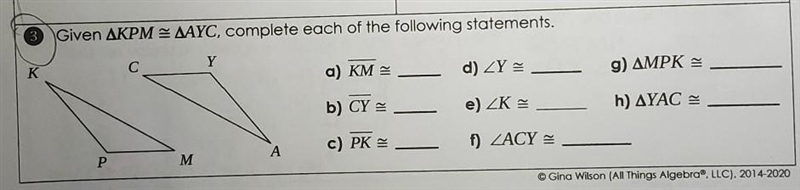 Given ️KPM =~ ️AYC complete each of the following statements-example-1