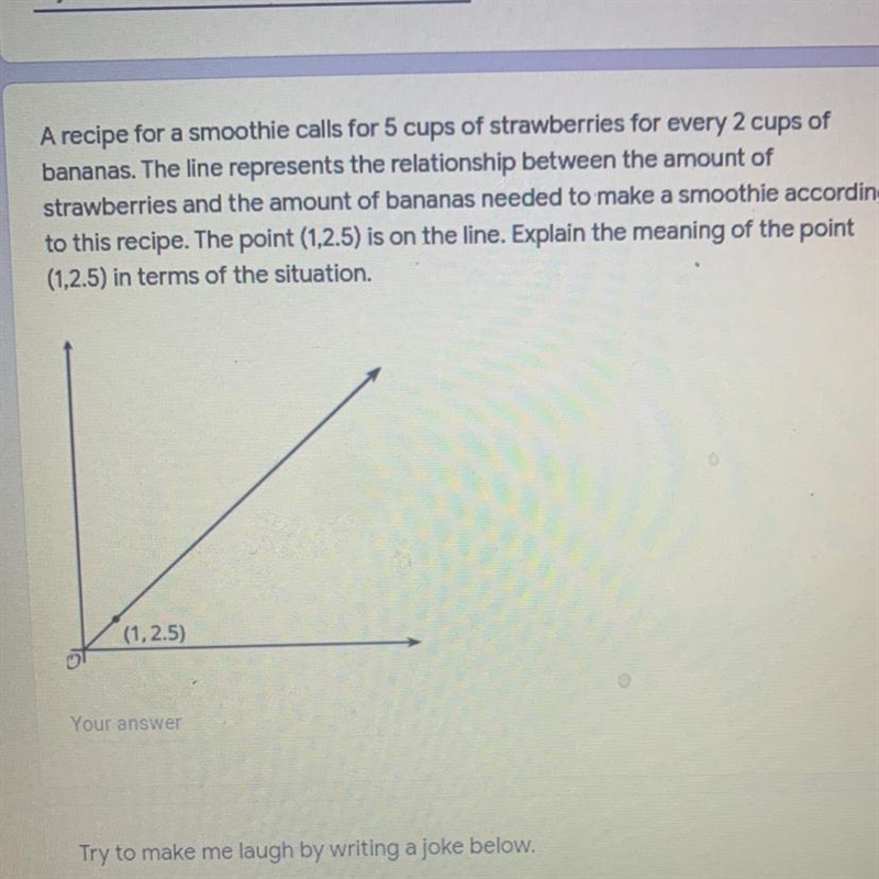 Explain the meaning of the point (1,2.5) In terms of the situation-example-1