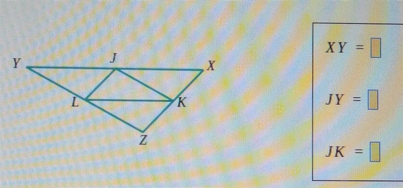 In the figure below, points J, K, and L are the midpoints of the sides of AXYZ. Suppose-example-1