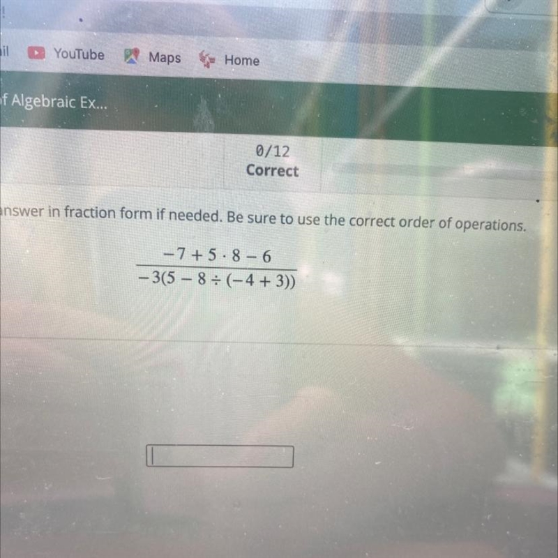 Yeah evaluate the following expression expression your answer in fraction form if-example-1