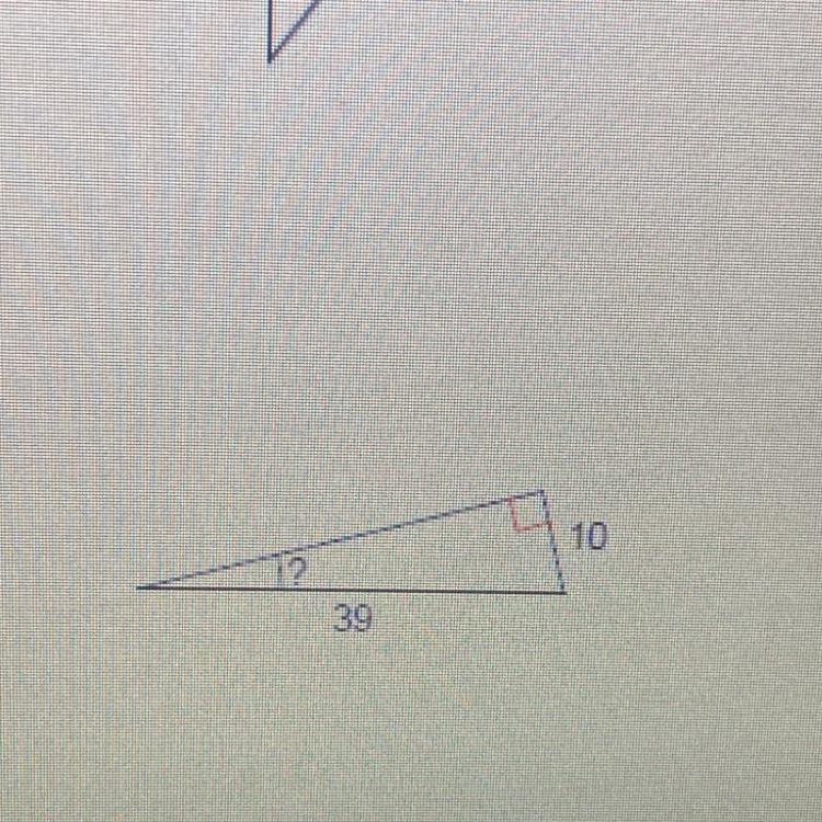 I need to find the missing angle using trig ratios for this problem-example-1