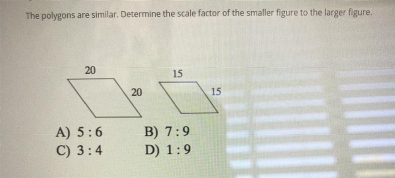 Determine the scale factor of the smaller figure to a larger figure-example-1