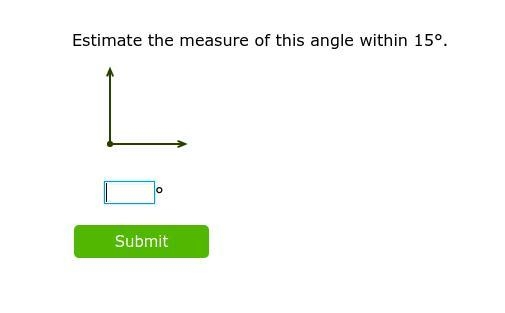 Estimate the measure of this angle within 15 degree.-example-1