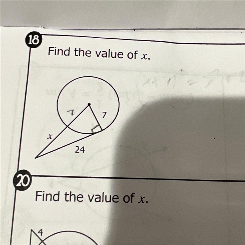 Find the value of x. Circle geometry.-example-1