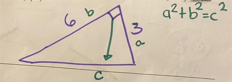 solve for the missing side of the right triangle below. Simplify then completely convert-example-1