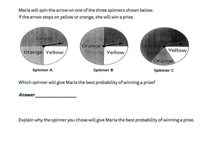 Please help. Which spinner will give maria the best probability of winning a prize-example-1