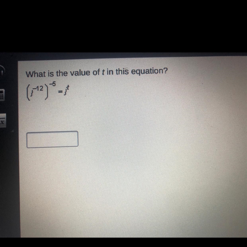 What is the value of t in this equation?(11²) ³5 - 3²-example-1