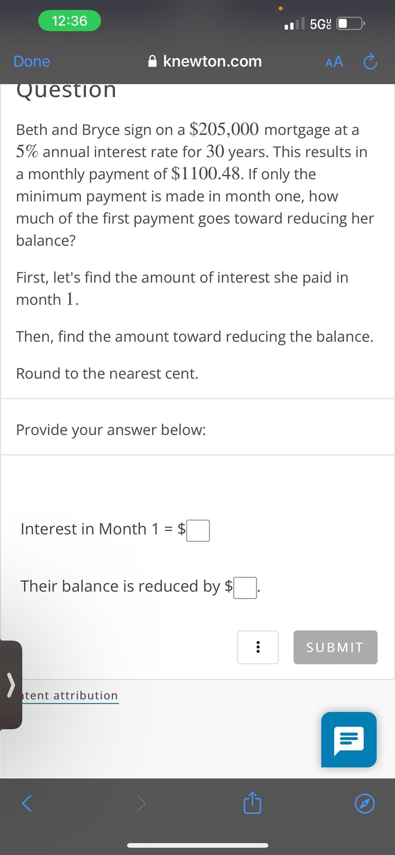 5% annual interest rate for 30 years. This results in a monthly payment of $1100.48. If-example-1