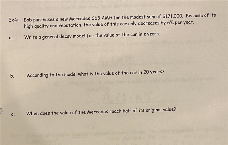 Ex4: Bob purchases a new Mercedes S63 AMG for the modest sum of $171,000. Because-example-1