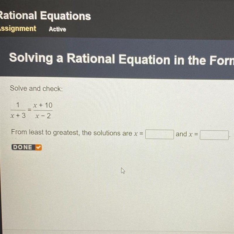 How do I solve this rational equation in the form of a proportion?-example-1