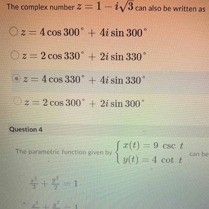 The complex number Z= 1-(3 can also be written as?-example-1