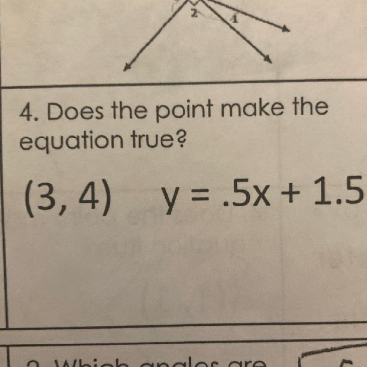 Does the point make the equation true ?-example-1