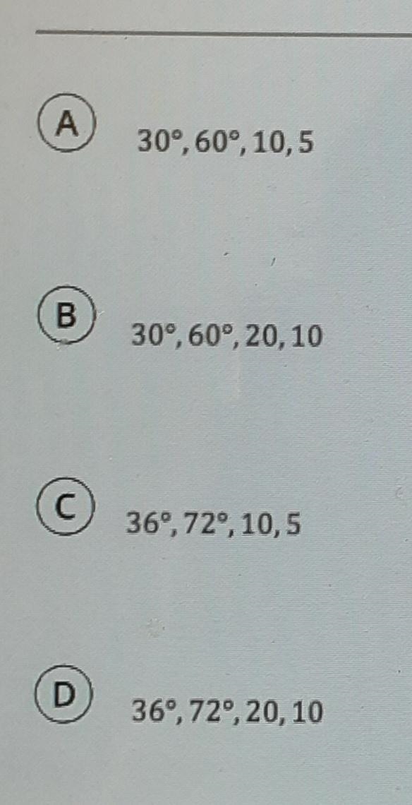 Consider the following regular decagon. Choose the correct card to fill in the blanks-example-2