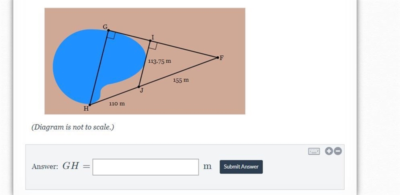 To indirectly measure the distance across a lake, Isaac makes use of a couple landmarks-example-1