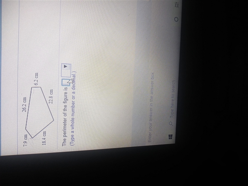 -7.9 cm 26.2 cm 6.2 cm 19.1 cm 2.8 cm The perimeter of the figure is (Type a whole-example-1