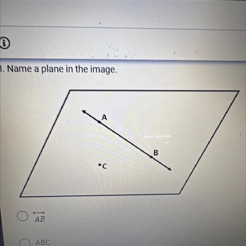 Name a plane in the image. A •C B-example-1