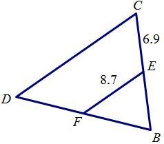 If FE is a midsegment of BCD, find BC. A. 3.8 B. 6.9 C. 8.7 D. 13.8 AND CAN YOU EXPLAIN-example-1