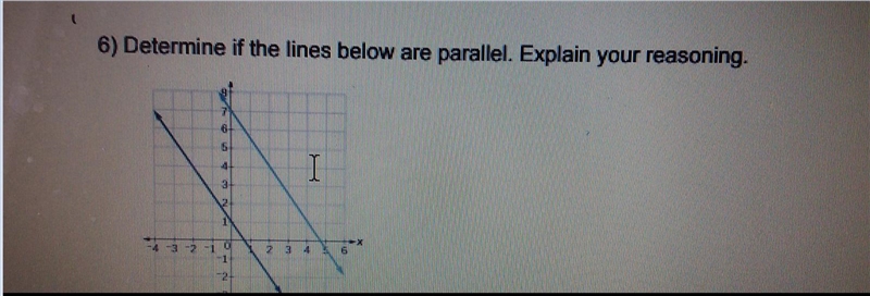 Determine if the lines below are parallel. Explain your reasoning-example-1