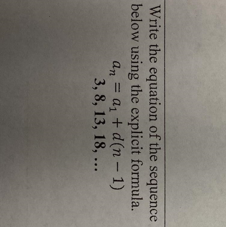 Write the equation of the sequence below using the explicit formula-example-1