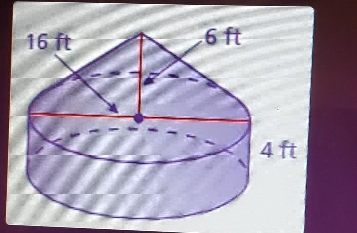 What is the volume of this composite figure? Use the pi button on your calculator-example-1