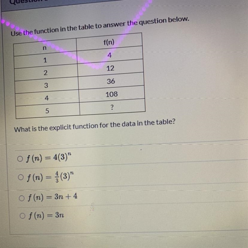 What is the explicit function for the data in the table ?-example-1