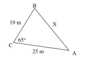 Solve for X using cosine law along with with written explanation.-example-1