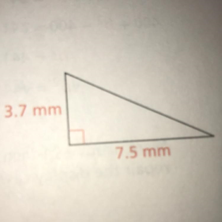 Find the missing side ength to the nearest centh of a millimeter.-example-1