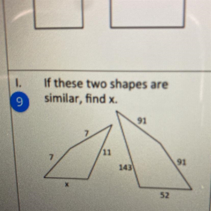 If these two shapes are similar, find X-example-1