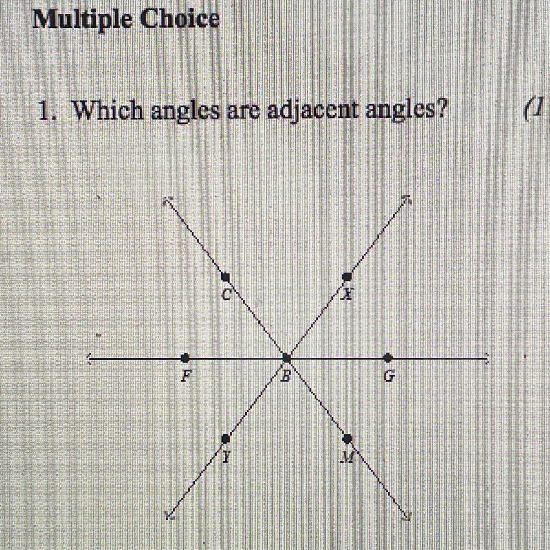 Which angles are adjacent angles? A--example-1