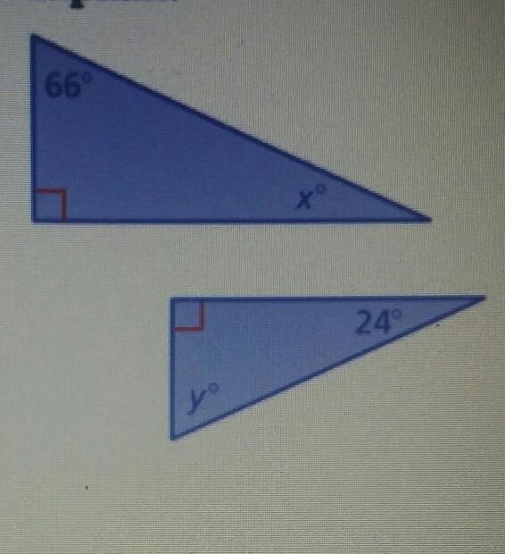 I have to find those triangles similar or not. but I don't know where to start.-example-1