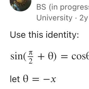 How to solve sin ( x/2+ theta) ? I don't know how to solve it but apparently cos theta-example-1