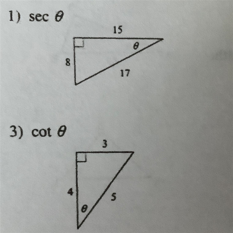 How do I find the value of the trig function? Number 1-example-1