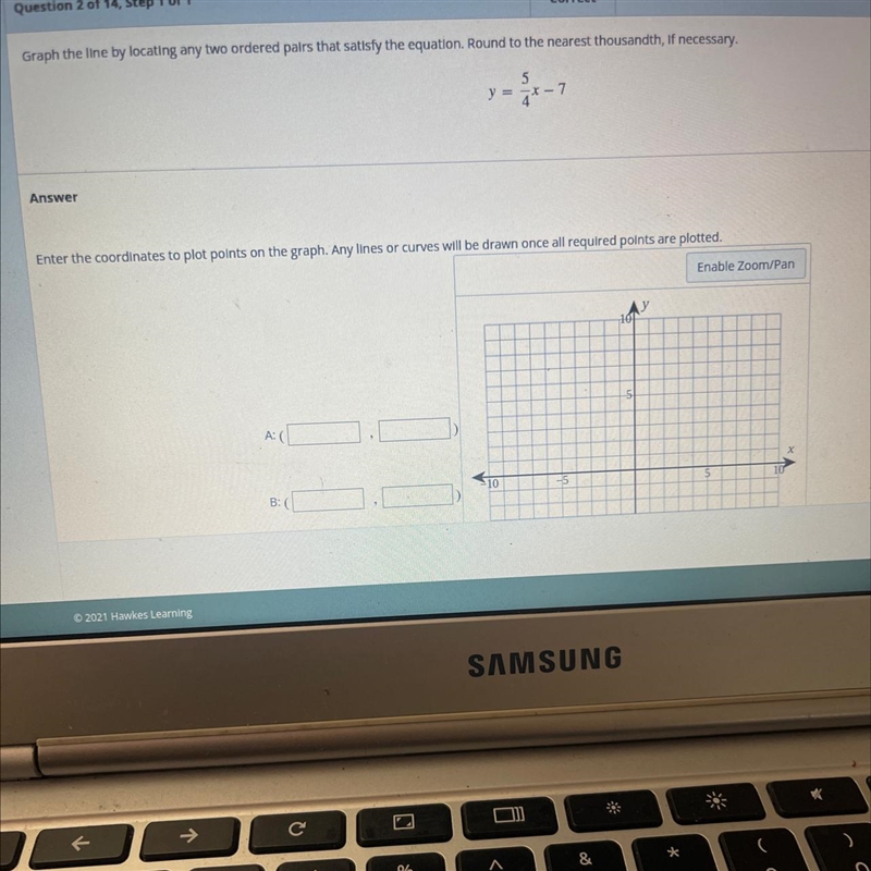 Graph the line by locating any two ordered pairs that satisfy the equation-example-1