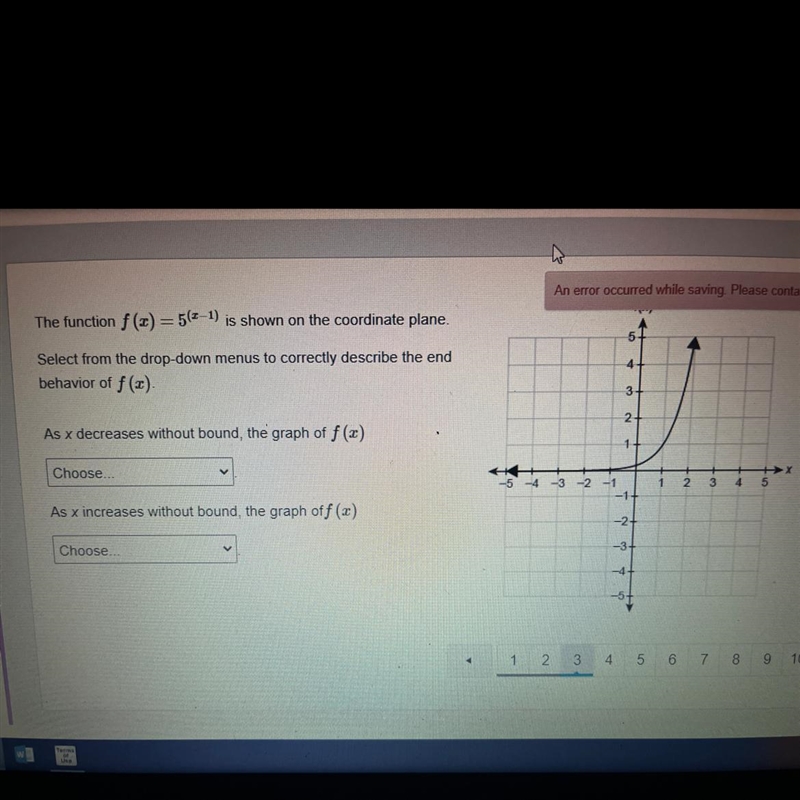 As x decreases without bond the graph of f(x)....A.) approaches y=0B.) increases without-example-1