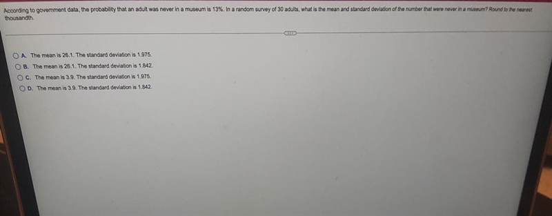 According to government data, the probability that an adult was never in a museum-example-1