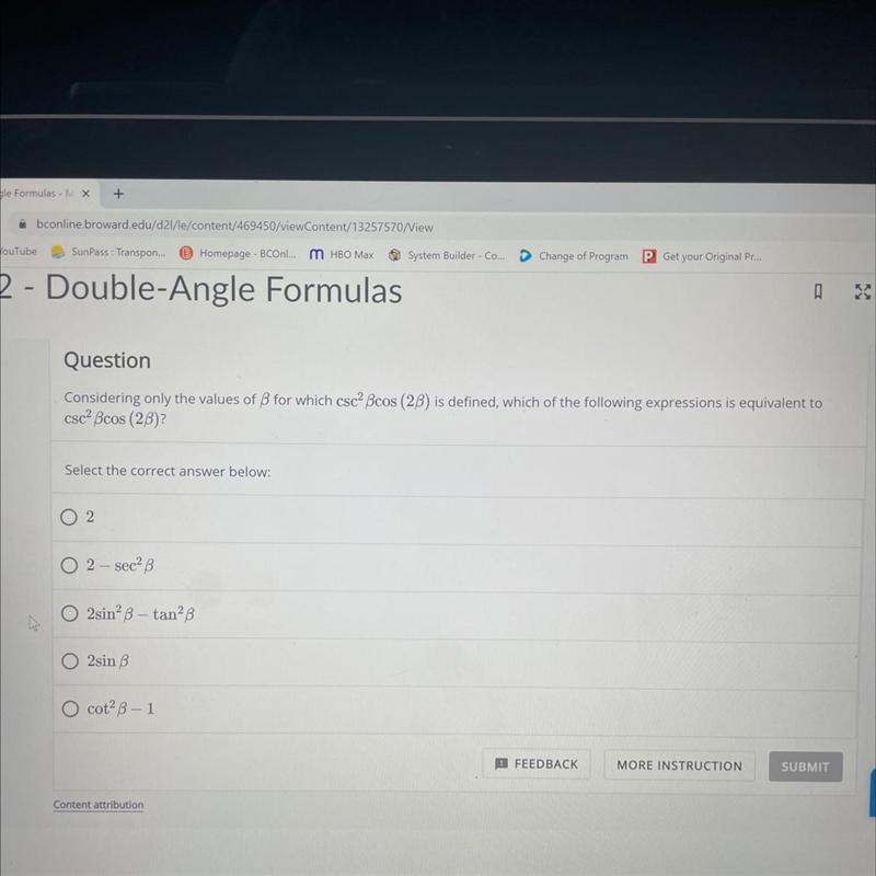 How to know which double angle COS formula to substitute in and why. Also if I should-example-1