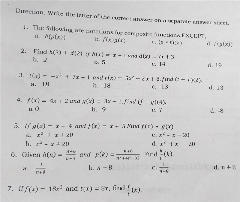 Direction. Write the letter of the correct answer on a separate answer sheet.-example-1