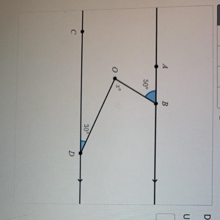 AB is parallel to CD. Determine the value of X.-example-1