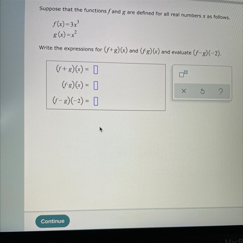 Suppose that the functions f and g are defined for all real numbers x as follows.5 (x-example-1