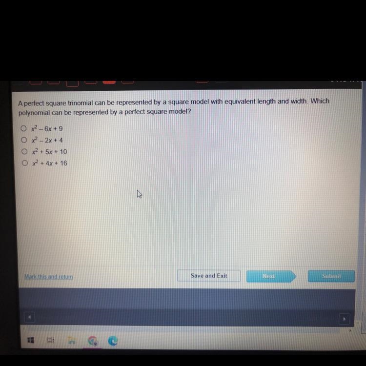 I need help finding which polynominal can be a perfect square-example-1