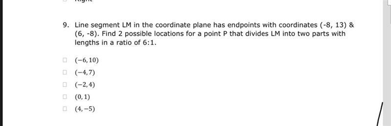 Line segment LM in the coordinate plane has endpoints with coordinates (-8, 13) &amp-example-1