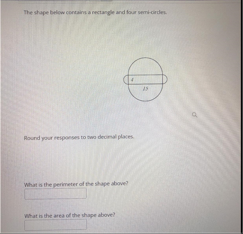 Pls help! Geometry What is the perimeter of the shape above? What is the area of the-example-1