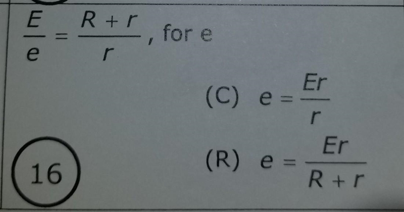 I'm stuck on this question, I have to solve for "e"-example-1